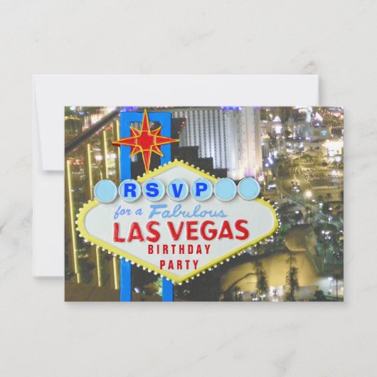 Las Vegas Party UAWG 21. Geburtstag RSVP Karte (Vorderseite)