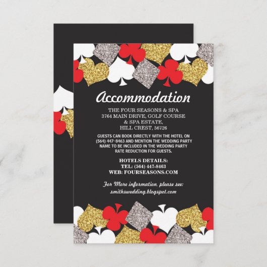 Las Vegas Party Unterkunft Cards Casino Einladung (Vorne/Hinten)