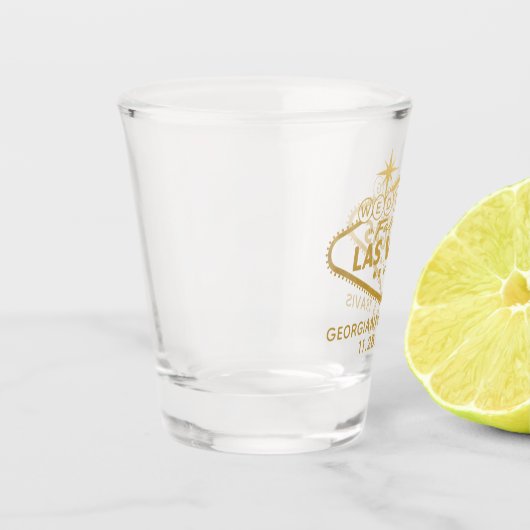Las Vegas Personalisiert Wedding Brautparty Bevorz Schnapsglas (Links)