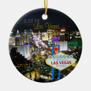 Las Vegas personalisiertes Datum Keramik Ornament