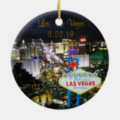 Las Vegas personalisiertes Datum Keramik Ornament (Hinten)