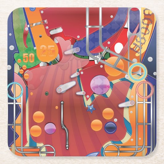 Las Vegas Pinball Machine Rechteckiger Pappuntersetzer (Vorderseite)