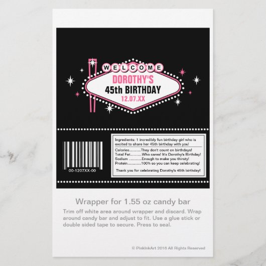 Las Vegas Pink Candy Wrapper Flyer (Vorne)