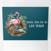 Las Vegas Pink Flamingos Dreifach Gefaltete Einladung (Innen Erste Seite)