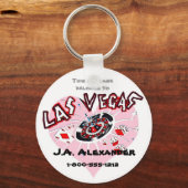 Las Vegas Pink Heart Baggage I.D. Schlüsselanhänger (Vorderseite)