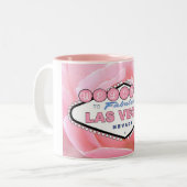 Las Vegas Pink Rose Zwei-Tone-Tasse Zweifarbige Tasse (Vorderseite Links)