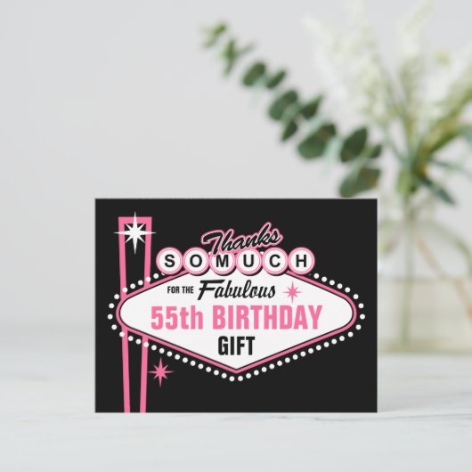 Las Vegas Pink Vielen Dank Postkarte (Stehend Vorderseite)