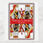 Las Vegas Playing Card King & Queen Gastgeschenk H Weinetikett (Einzelnes Label)
