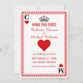 Las Vegas Playing Card King & Queen Save the Date (Rückseite)