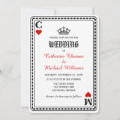 Las Vegas Playing Card King & Queen Wedding Einladung (Rückseite)