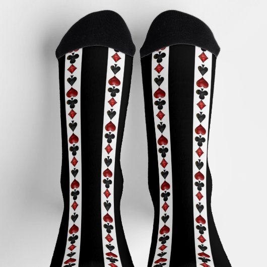 Las Vegas Playing Kartenformen Muster Socken (Oben)