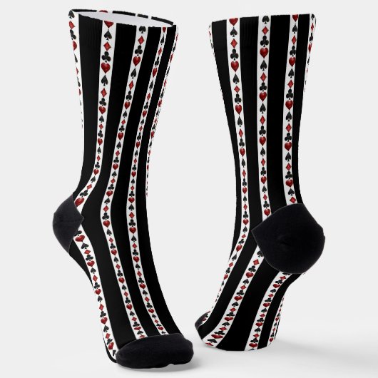 Las Vegas Playing Kartenformen Muster Socken (Gewinkelt)