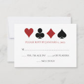 Las Vegas Poker Card Anzug Hochzeit RSVP (Vorderseite)