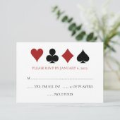 Las Vegas Poker Card Anzug Hochzeit RSVP (Stehend Vorderseite)