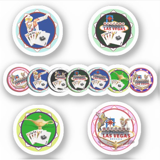 Las Vegas Poker Chips Sticker (Vorderseite)