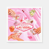 Las Vegas Poker Girls Night Out Rosa Serviette (Vorderseite)