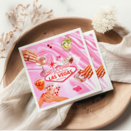 Las Vegas Poker Girls Night Out Rosa Serviette