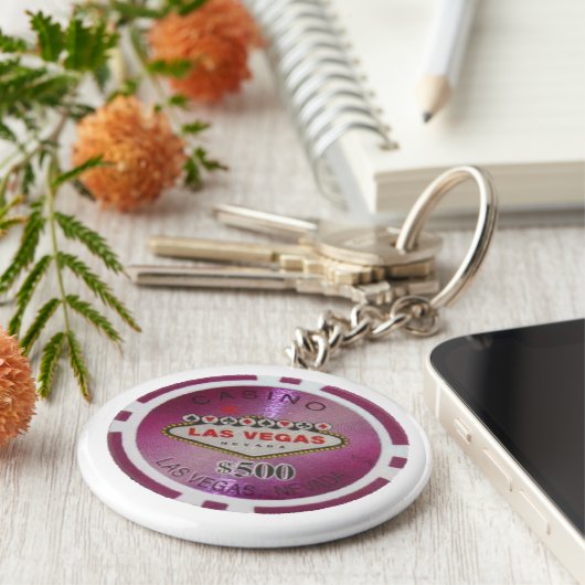 Las Vegas Poker Player Schlüsselanhänger (Seite)