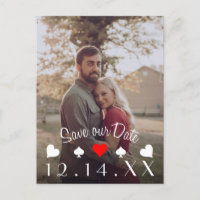 Las Vegas Poker Save the Date Rotes Foto Postkarte