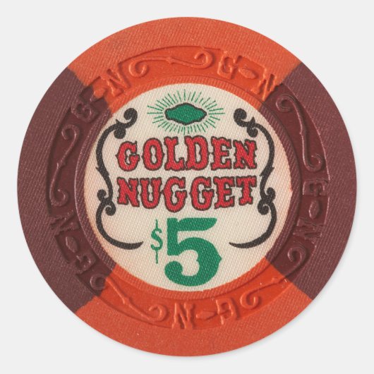 Las Vegas Poker Spielspazierweg Runder Aufkleber (Vorderseite)