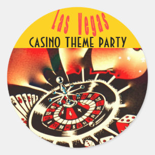 Las Vegas Polker Night Party Runder Aufkleber