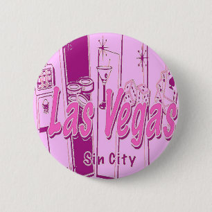 Las Vegas Pop Art Retro Button