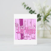 Las Vegas Pop Art Retro Postkarte (Stehend Vorderseite)