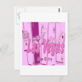 Las Vegas Pop Art Retro Postkarte (Vorne/Hinten)