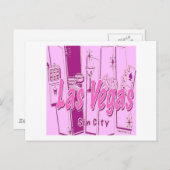 Las Vegas Pop Art Retro Postkarte (Vorne/Hinten)