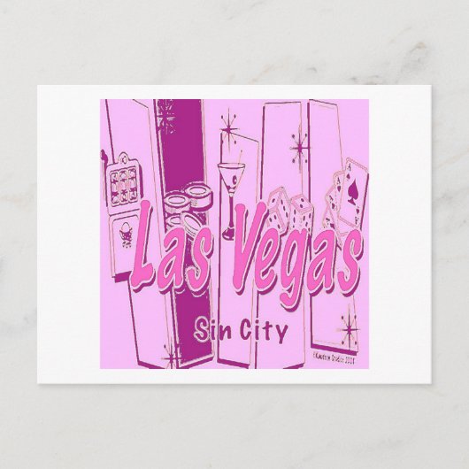 Las Vegas Pop Art Retro Postkarte (Vorderseite)
