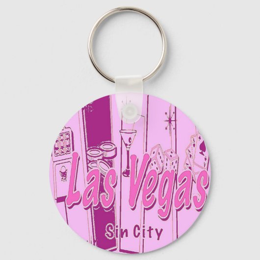 Las Vegas Pop Art Retro Schlüsselanhänger (Vorderseite)