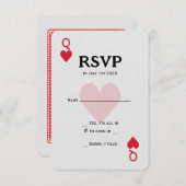 Las Vegas Queen of Hearts Playing UAWG RSVP Karte (Vorne/Hinten)