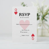 Las Vegas Queen of Hearts Playing UAWG RSVP Karte (Stehend Vorderseite)