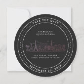 Las Vegas | Quinceañera Save the Date Einladung (Vorderseite)