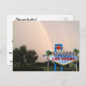 Las Vegas Rainbow Wedding Ankündigungspostkarte (Vorne/Hinten)