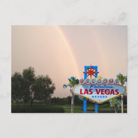 Las Vegas Rainbow Wedding Ankündigungspostkarte (Vorderseite)