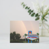 Las Vegas Rainbow Wedding Ankündigungspostkarte (Stehend Vorderseite)
