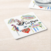 Las Vegas Rechteckiger Pappuntersetzer (angewinkelt)