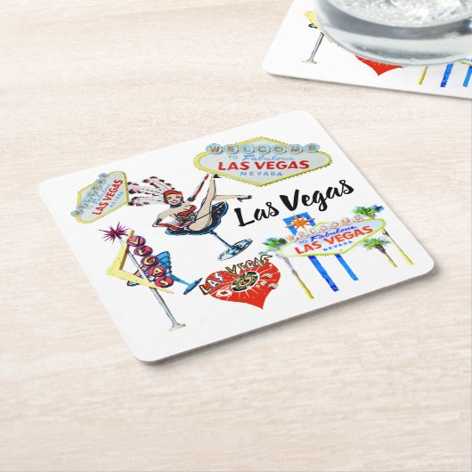 Las Vegas Rechteckiger Pappuntersetzer (angewinkelt)