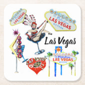 Las Vegas Rechteckiger Pappuntersetzer (Vorderseite)