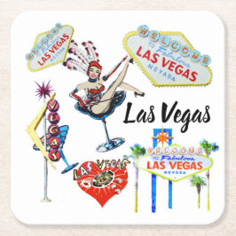 Las Vegas Rechteckiger Pappuntersetzer