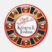 Las Vegas Red Black Gold Casino Magnet (Vorne)