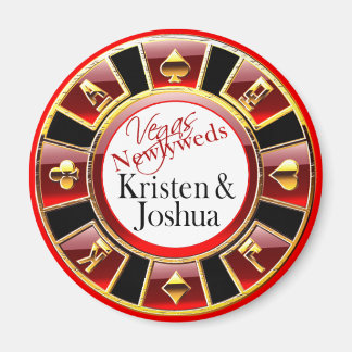 Las Vegas Red Black Gold Casino Magnet