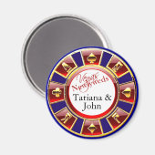 Las Vegas Red Blue Gold Casino Magnet (Vorderseite/Rückseite)