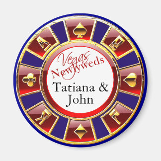 Las Vegas Red Blue Gold Casino Magnet