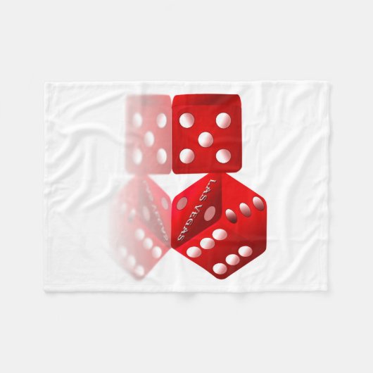 Las Vegas Red Dice Fleecedecke (Vorderseite (Horizontal))