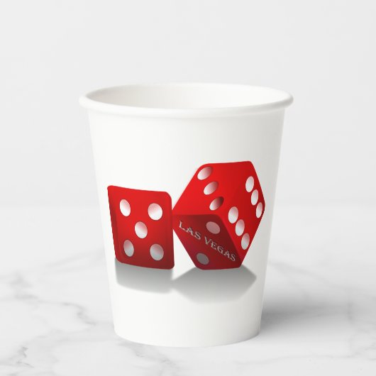 Las Vegas Red Dice Pappbecher (Vorderseite)