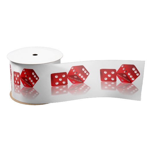 Las Vegas Red Dice Satinband (Spule)