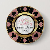 Las Vegas redete Wedding staubiges Rosen-Gold an Button (Vorderseite)