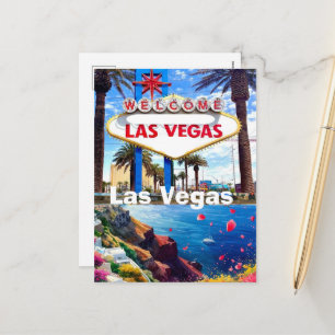 Las Vegas Reise Postkarte, Las Vegas Schild, Las V Feiertagspostkarte
